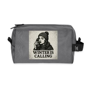 Winter is calling - Recycled Toiletry Zip Bag - anthracite - Front