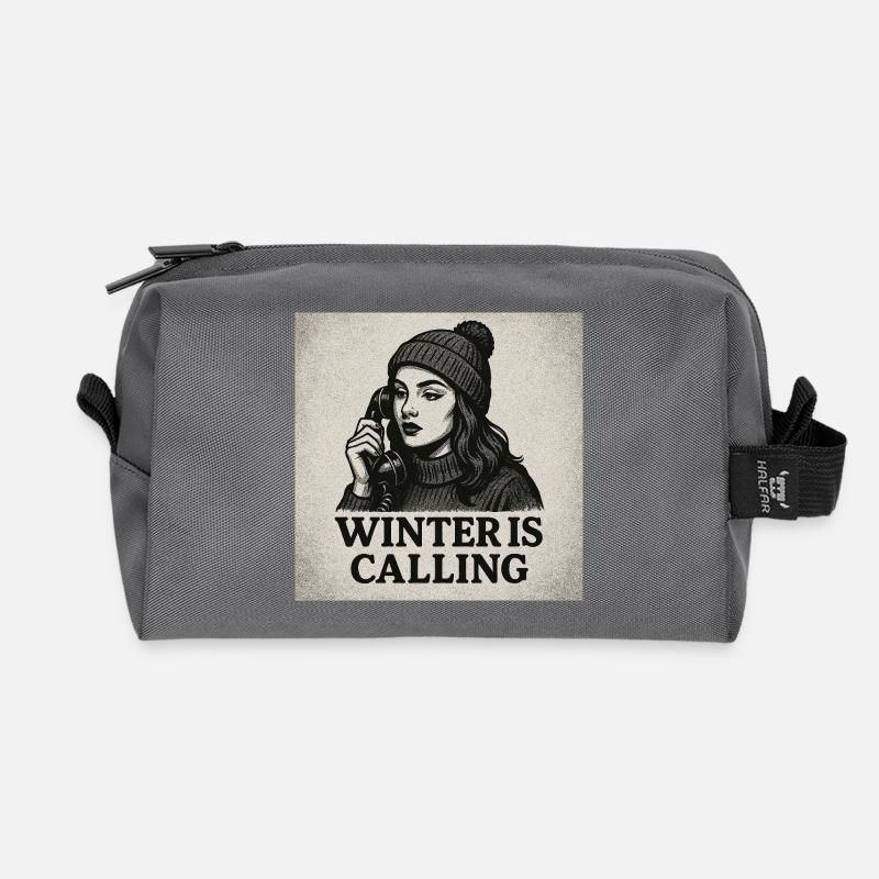 Winter is calling - Recycelte Kulturtasche - Anthrazit