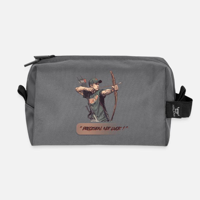 Precision instead of luck - Recycled Toiletry Zip Bag - anthracite