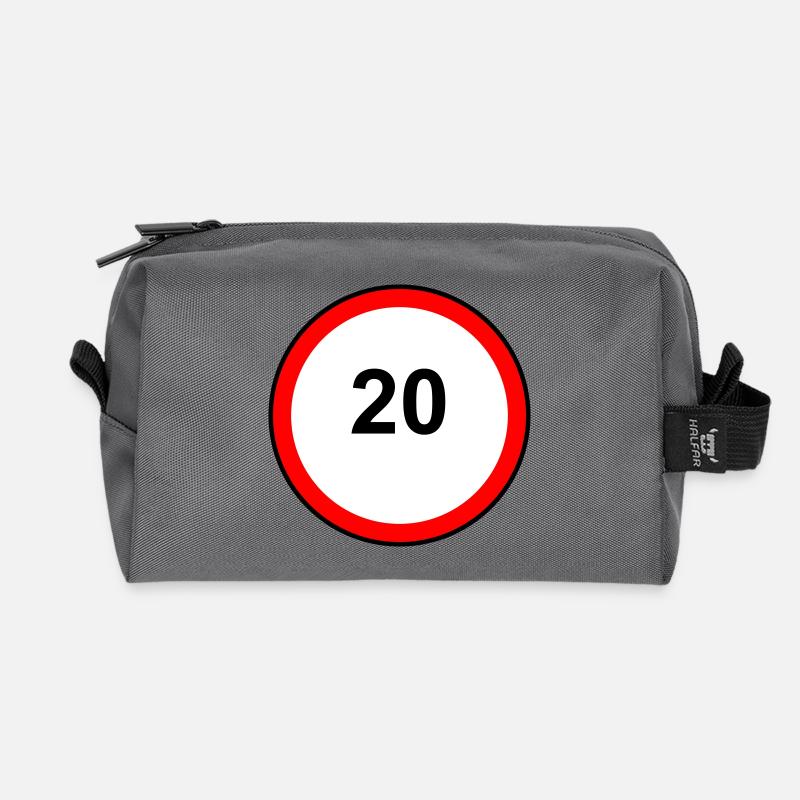 Tempo20 Schild Retro Illustration - Recycelte Kulturtasche - Anthrazit