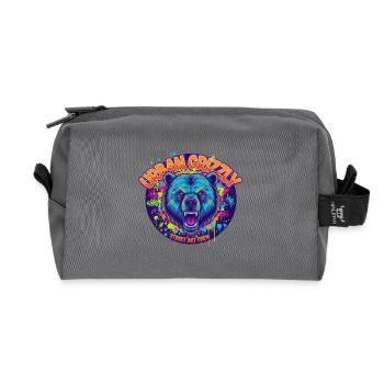 Urban Grizzly Street Art - Recycled Toiletry Zip Bag - anthracite - Front