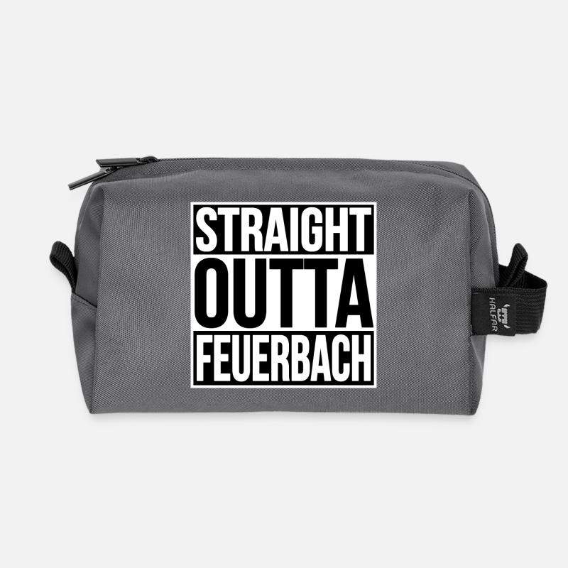 STRAIGHT OUTTA FEUERBACH - Recycelte Kulturtasche - Anthrazit