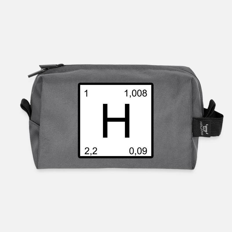 Hydrogen Symbol Design - Recycled Toiletry Zip Bag - anthracite