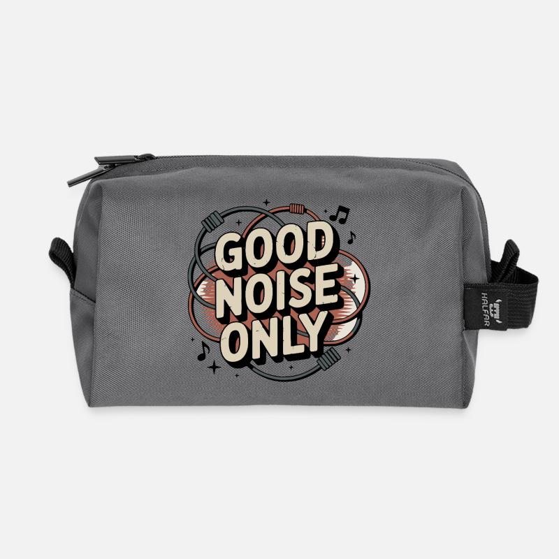 Retro Grunge – Good Noise Only - Recycelte Kulturtasche - Anthrazit