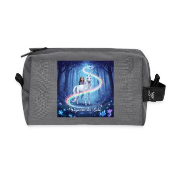 Signpost of Light in the Unicorn Forest - Recycled Toiletry Zip Bag - anthracite - Front