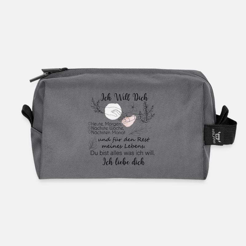 Ich Liebe Dich Hochzeitstag Geschenk für Ihn Sie - Recycelte Kulturtasche - Anthrazit