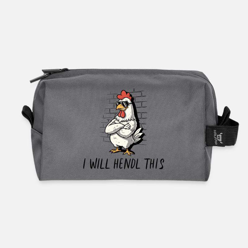 Cooles Huhn mit Sonnenbrille , I Will Hendl This - Recycelte Kulturtasche - Anthrazit