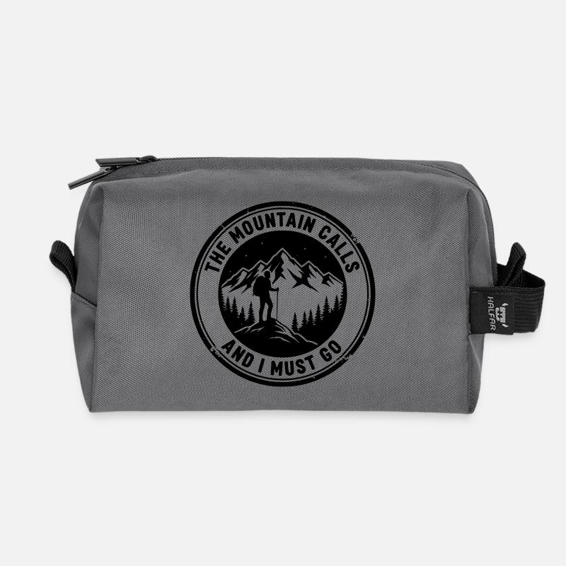 Mountain is calling - Recycled Toiletry Zip Bag - anthracite