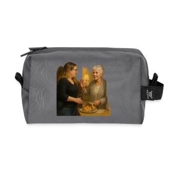 Friendly neighborhood scene - Recycled Toiletry Zip Bag - anthracite - Front