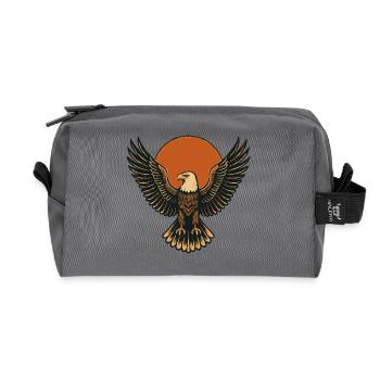 Eagle at sunrise - Recycled Toiletry Zip Bag - anthracite - Front