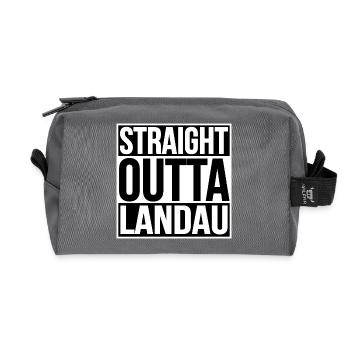 Straight Outta Landau - Recycelte Kulturtasche - Anthrazit - Vorne