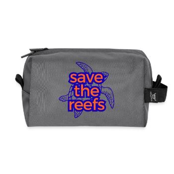 Rettet die Riffe – Save the Reefs - Recycelte Kulturtasche - Anthrazit - Vorne