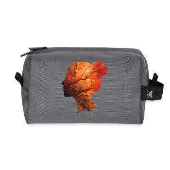 Herbst Silhouette Frau – Elegantes Portrait - Recycelte Kulturtasche - Anthrazit - Vorne