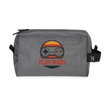 Retro Controller Motiv Play More - Recycelte Kulturtasche - Anthrazit - Vorne