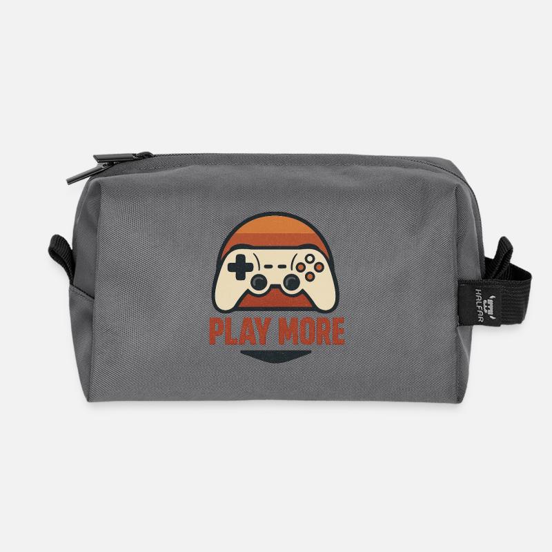 Retro Controller Motiv  - Recycelte Kulturtasche - Anthrazit