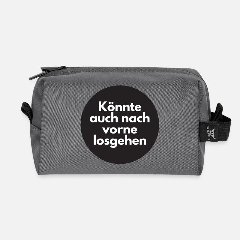 Könnte auch nach vorne losgehen - Recycelte Kulturtasche - Anthrazit