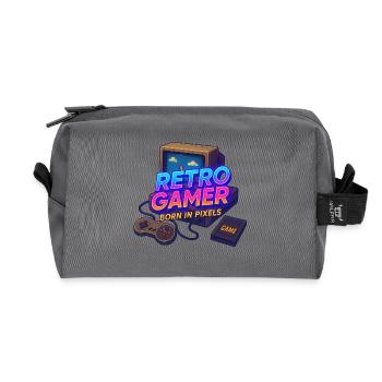 Retro Gamer né en pixels - Trousse de toilette en tissu recyclé - anthracite - Devant
