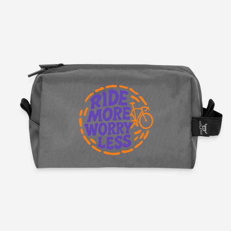 Ride More, Worry Less – Road Edition - Recycled Toiletry Zip Bag - anthracite