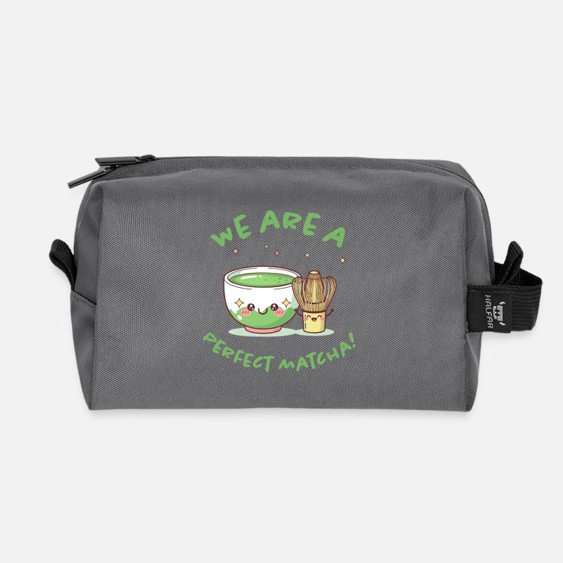 Perfekter Matcha Moment - Recycelte Kulturtasche - Anthrazit