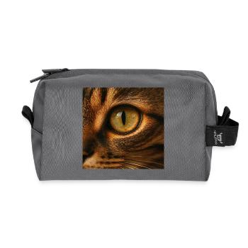 Tier - Katze, Nahaufnahme des Auges - Recycelte Kulturtasche - Anthrazit - Vorne