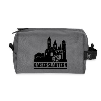 Kaiserslautern Landmark Silhouette - Recycled Toiletry Zip Bag - anthracite - Front