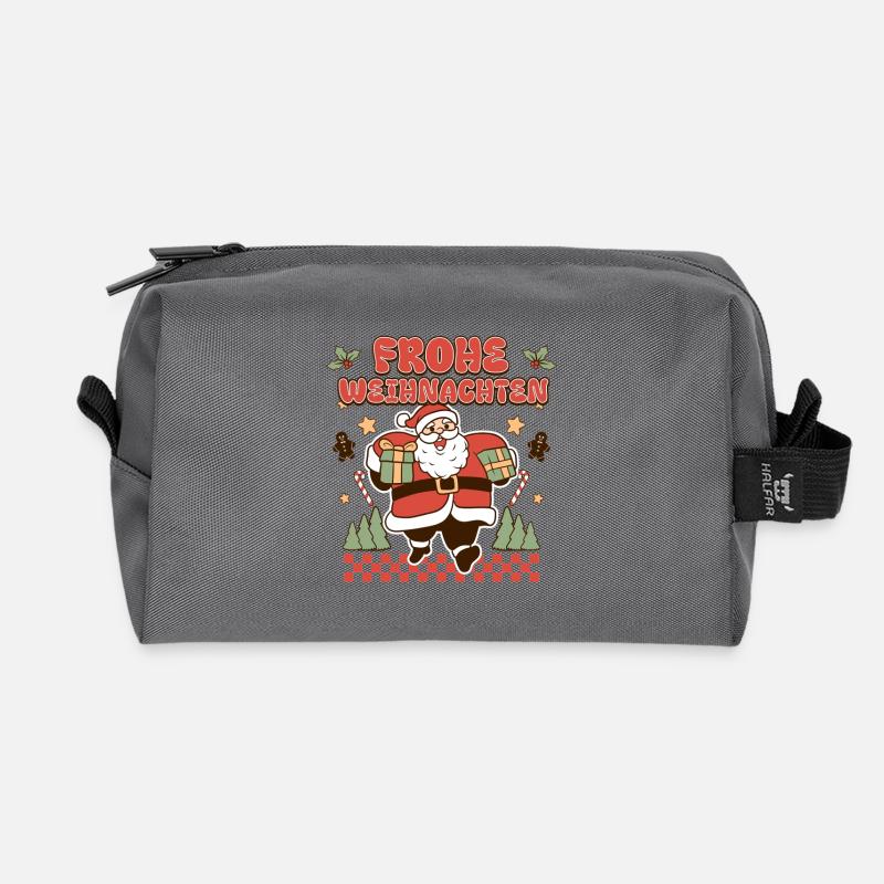 Frohe Weihnachten - Recycelte Kulturtasche - Anthrazit