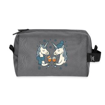 Winterzauber Einhorn-Toast - Recycelte Kulturtasche - Anthrazit - Vorne