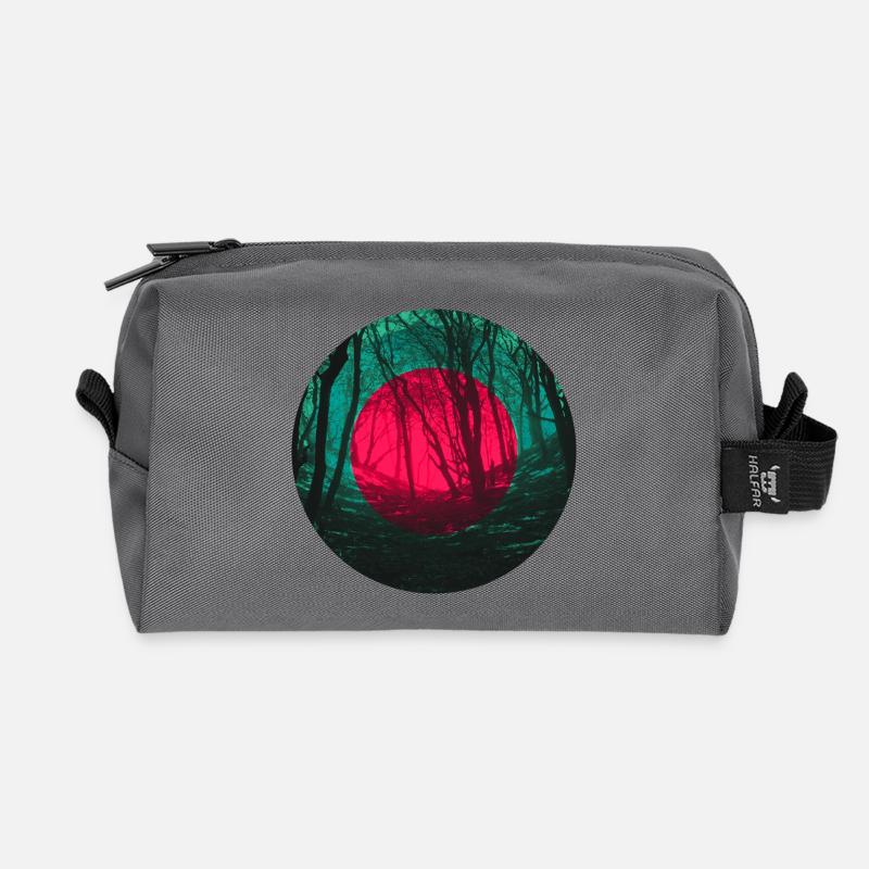 Forest eclipse - Recycled Toiletry Zip Bag - anthracite