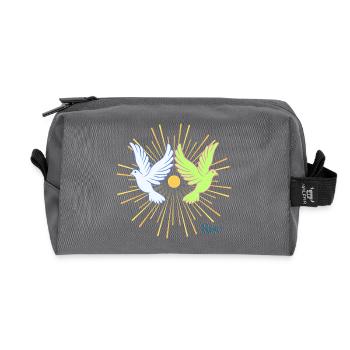 Colombes au lever du soleil Graphique - Trousse de toilette en tissu recyclé - anthracite - Devant