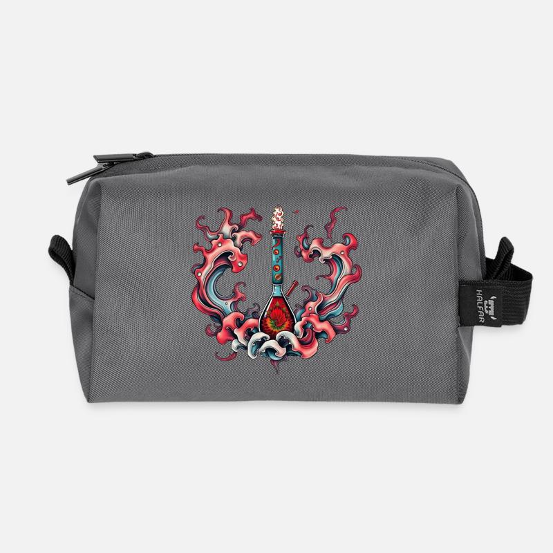 Psychedelische Flaschenflamme - Recycelte Kulturtasche - Anthrazit