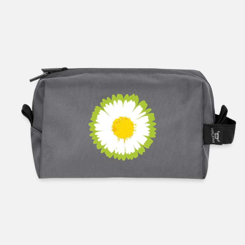 Sunny Daisy Pop Blume - Recycelte Kulturtasche - Anthrazit