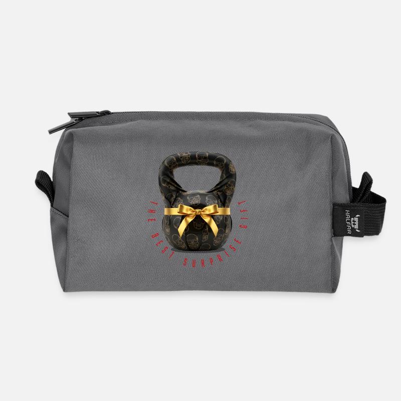 Kettlebell - das beste Überraschungsgeschenk für ihn. - Recycelte Kulturtasche - Anthrazit