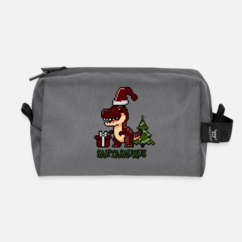 Santasaurus Weihnachtsdino - Recycelte Kulturtasche - Anthrazit