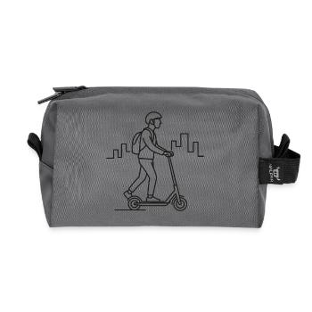 Croquis du conducteur d’un scooter électrique – Design urbain - Trousse de toilette en tissu recyclé - anthracite - Devant