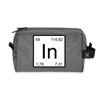 Indium Minimal Element Typography - Recycled Toiletry Zip Bag - anthracite - Front