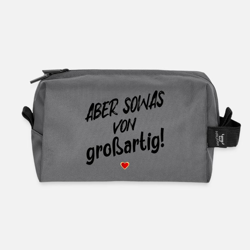 GROßARTIG SEIN LOB SPRÜCHE - Recycelte Kulturtasche - Anthrazit