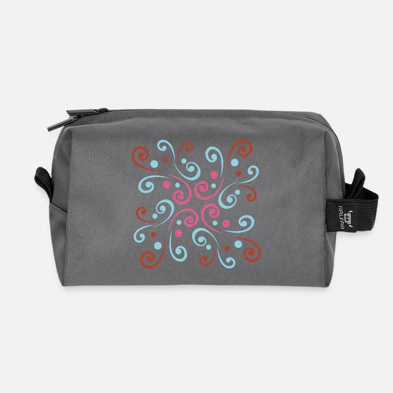 Abstraktes wellenförmiges Design von Cean - Recycelte Kulturtasche - Anthrazit