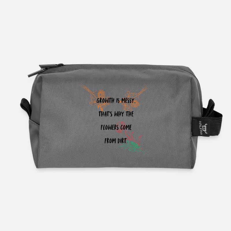 Growth typography design - Recycled Toiletry Zip Bag - anthracite