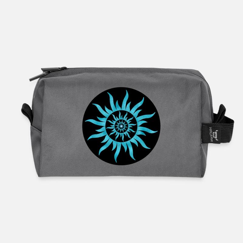 Sun Spiral Blue Sapphire - Recycled Toiletry Zip Bag - anthracite