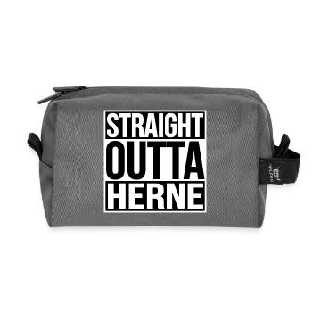 STRAIGHT OUTTA HERNE - Recycelte Kulturtasche - Anthrazit - Vorne