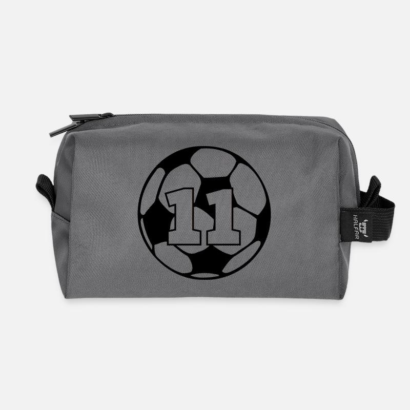 Nummer 11 Fußball - 11-jähriges Jubiläum - Recycelte Kulturtasche - Anthrazit