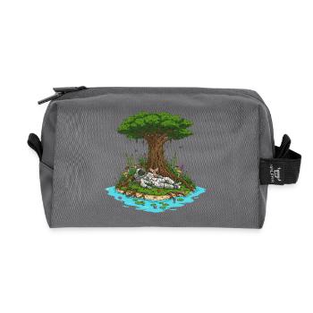 Astronaute Chien Île Dreamscape - Trousse de toilette en tissu recyclé - anthracite - Devant