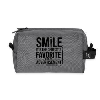 Mechanical Mouth Dental Technician Art  - Recycled Toiletry Zip Bag - anthracite - Front