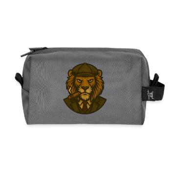 Vintage gangster-style lion - Recycled Toiletry Zip Bag - anthracite - Front