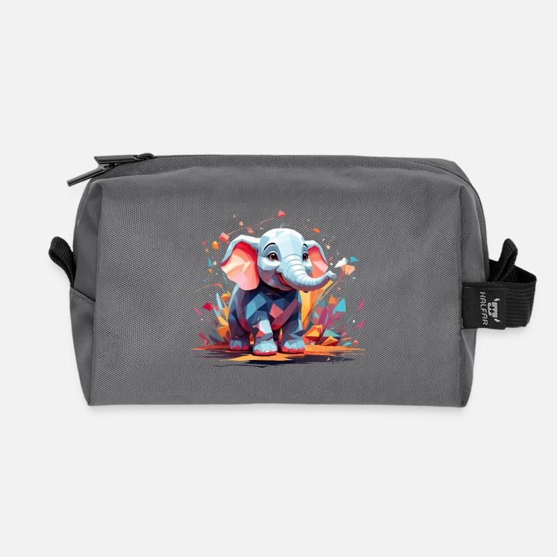 Explosion de couleur d’éléphant - Trousse de toilette en tissu recyclé - anthracite