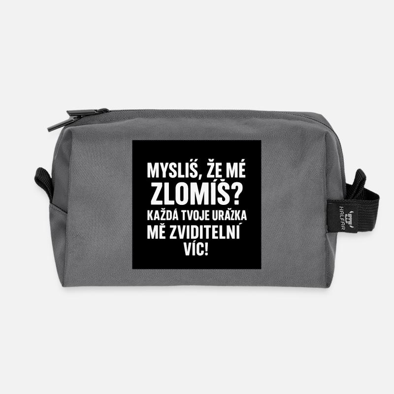 Glaubst du, du brichst mich?  - Recycelte Kulturtasche - Anthrazit
