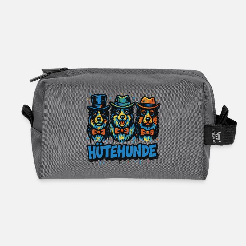Hütehunde Dreier-Trio - Recycelte Kulturtasche - Anthrazit