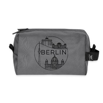 Berlin Wahrzeichen Modernes Liniendesign im Kreis - Recycelte Kulturtasche - Anthrazit - Vorne