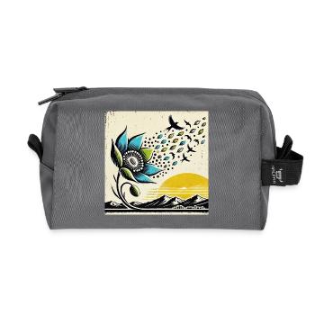 Migration des oiseaux - Trousse de toilette en tissu recyclé - anthracite - Devant