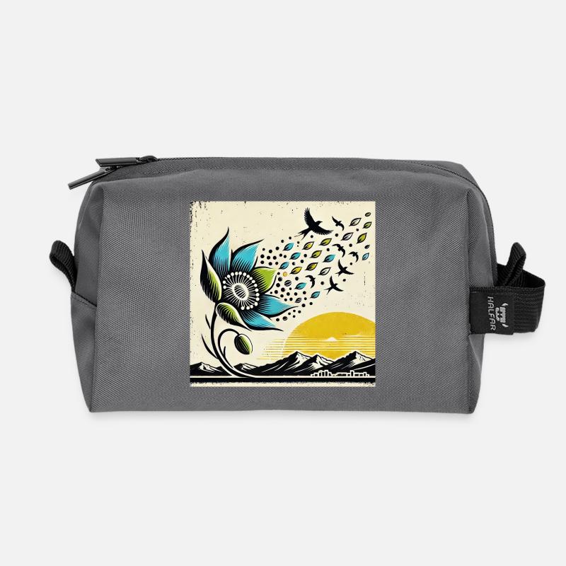 Vogelzug - Recycelte Kulturtasche - Anthrazit